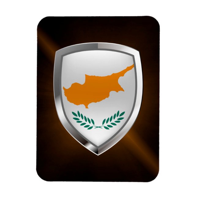 Ímã Emblema Metálico de Chipre (Vertical)