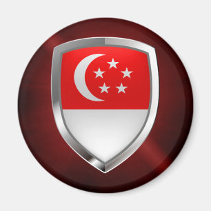 Imã Emblema Metálico de Cingapura