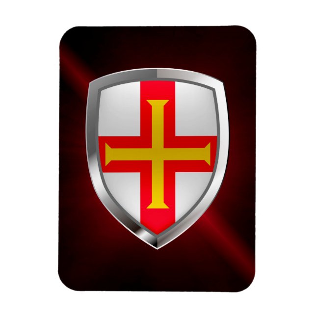Ímã Emblema Metálico de Guernsey (Vertical)