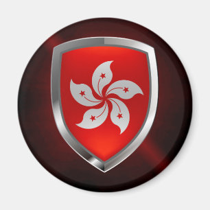 Imã Emblema Metálico de Hong Kong