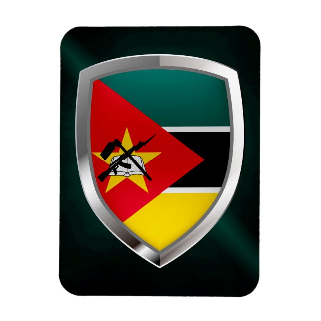Ímã Emblema Metálico de Moçambique (Vertical)