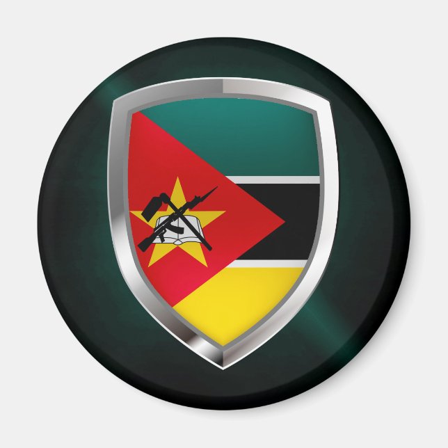 Imã Emblema Metálico de Moçambique (Frente)