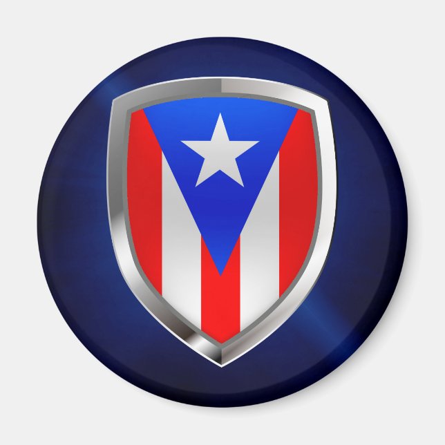 Imã Emblema Metálico de Porto Rico (Frente)