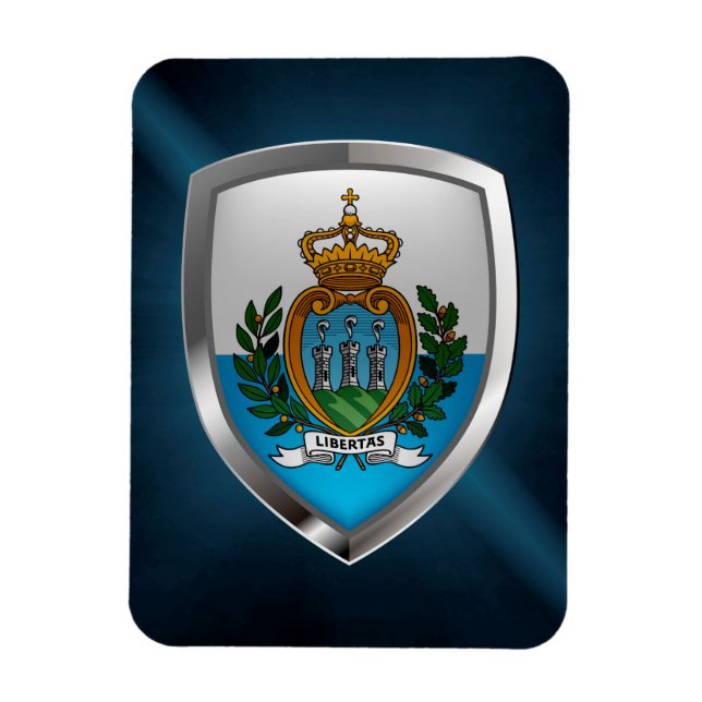 Ímã Emblema Metálico de São Marino (Vertical)