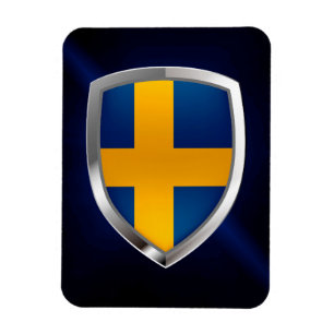 Ímã Emblema Metálico de suecia