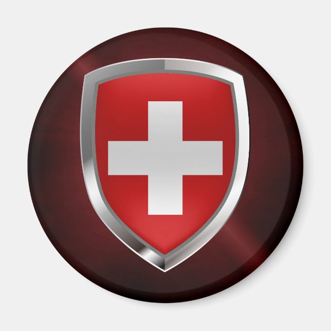 Imã Emblema Metálico de suiça (Frente)