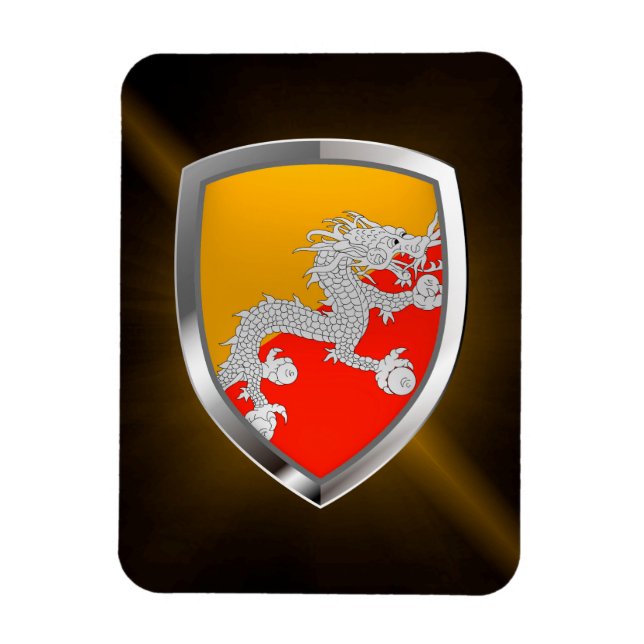 Ímã Emblema Metálico do Butão (Vertical)