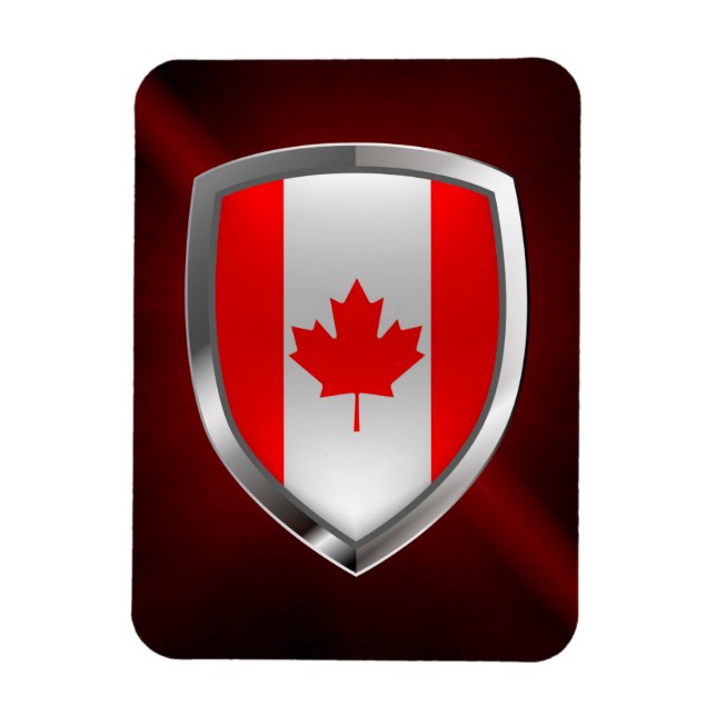 Ímã Emblema Metálico do Canadá (Vertical)