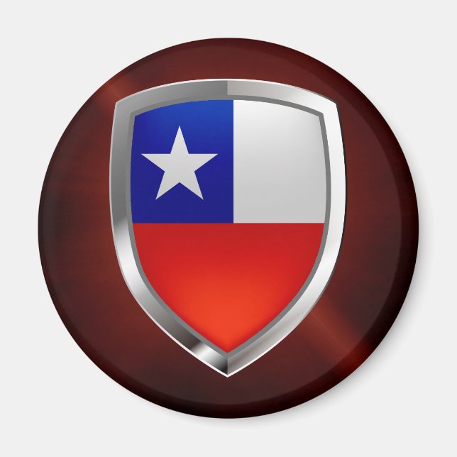 Imã Emblema Metálico do Chile (Frente)