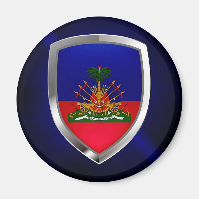 Imã Emblema Metálico do Haiti (Frente)