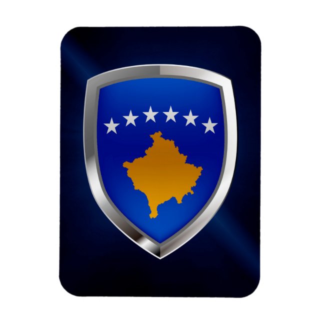 Ímã Emblema Metálico do Kosovo (Vertical)