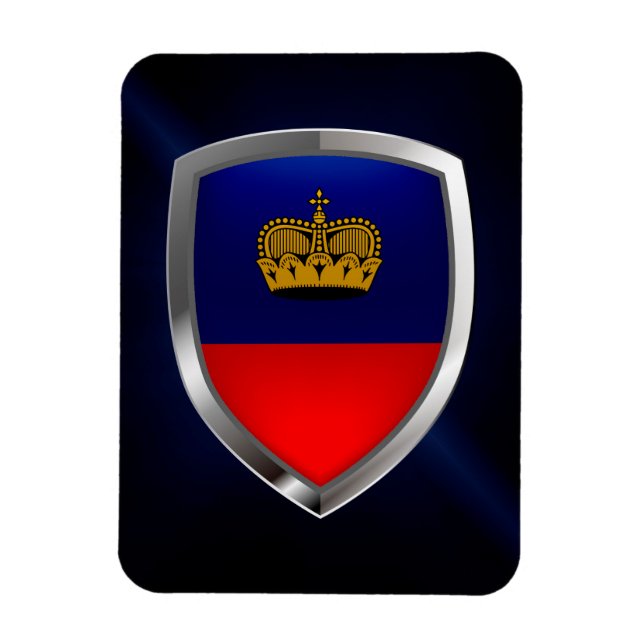Ímã Emblema Metálico do Liechtenstein (Vertical)