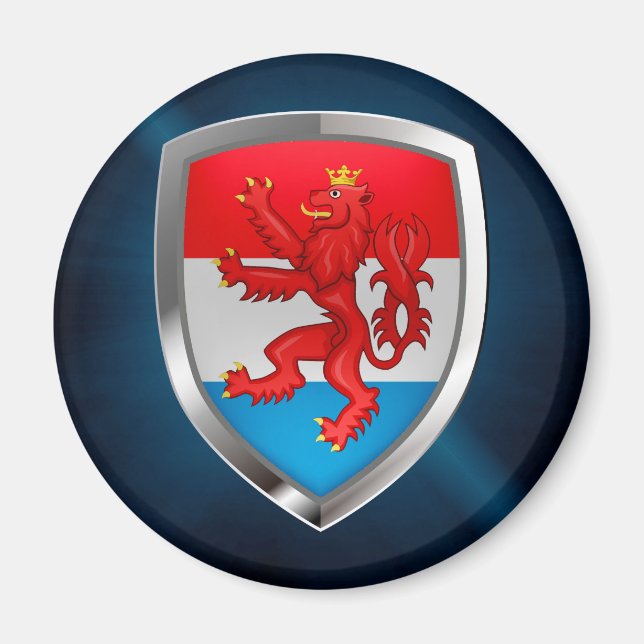 Imã Emblema Metálico do Luxemburgo (Frente)