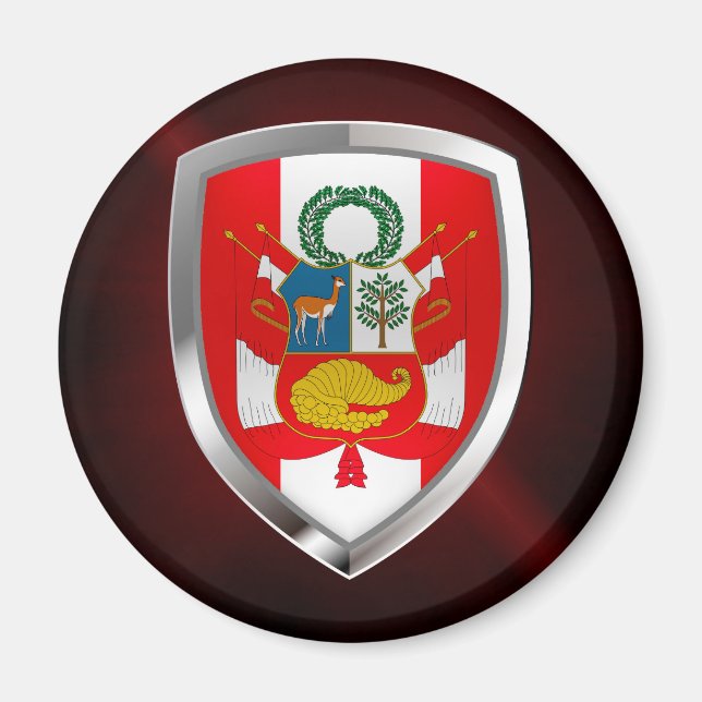 Imã Emblema Metálico do Peru (Frente)