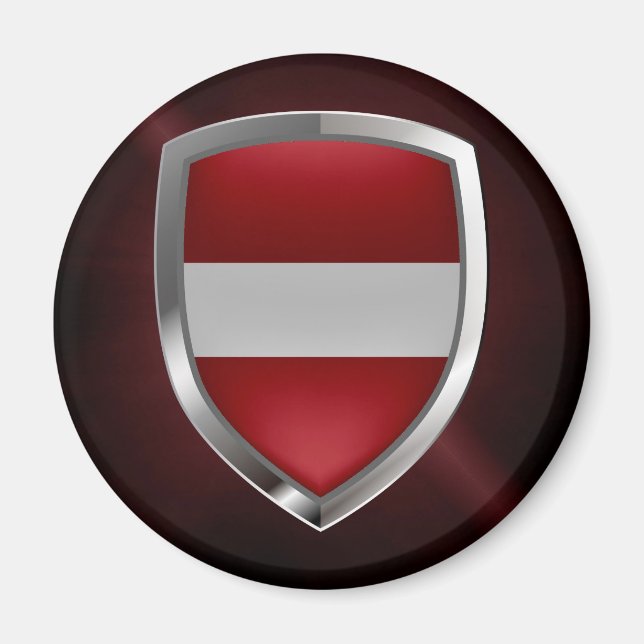 Imã Emblema Metálico Letão (Frente)