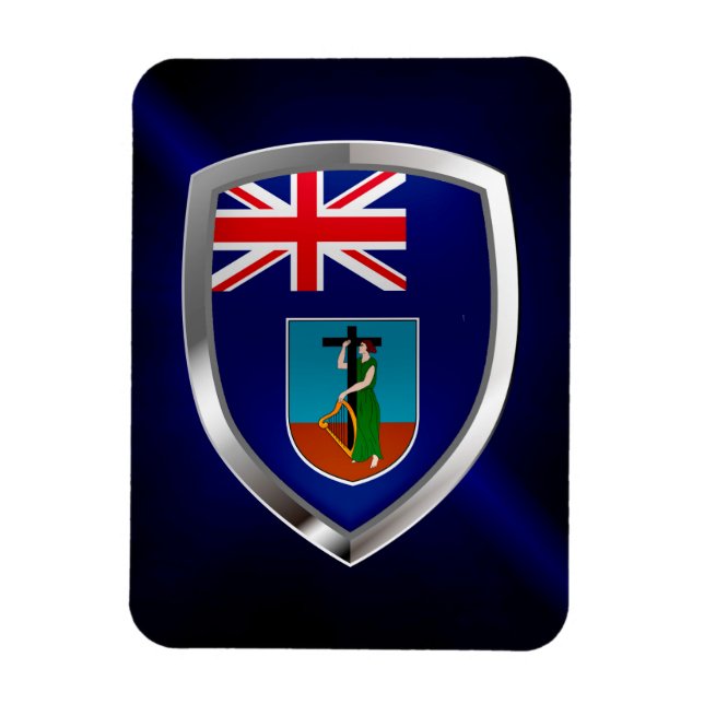 Ímã Emblema Metálico Montserrat (Vertical)