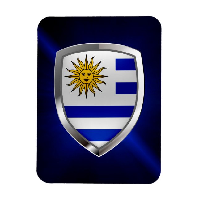 Ímã Emblema Metálico Uruguai (Vertical)