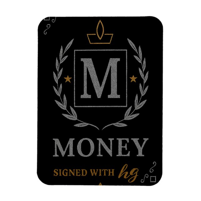 Ímã "Emblema Real NMKY – Design de Crista com Monogram (Vertical)