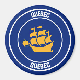 Imã Emblema Redondo da Cidade de Quebec