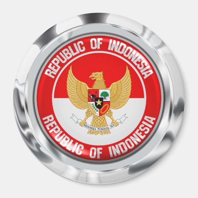 Imã Emblema redondo da Indonésia (Frente)