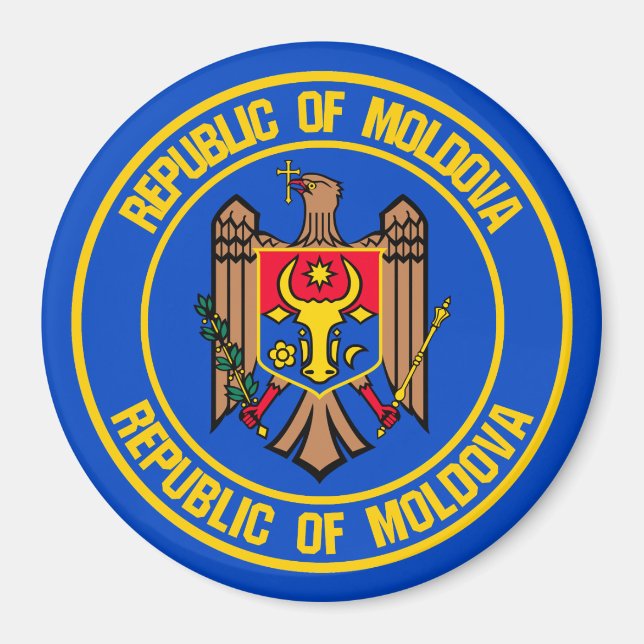 Imã Emblema Redondo da Moldávia (Frente)
