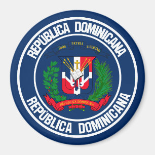 Imã Emblema redondo da República Dominicana