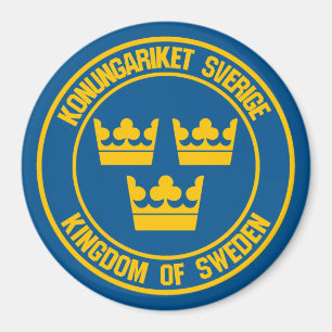 Imã Emblema redondo da suecia