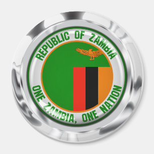 Imã Emblema redondo da Zâmbia