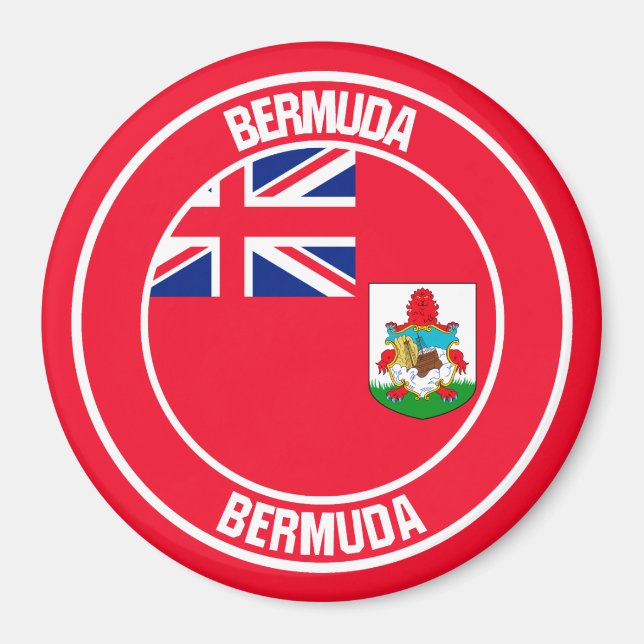 Imã Emblema Redondo das Bermudas (Frente)