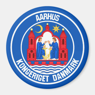 Imã Emblema redondo de Aarhus