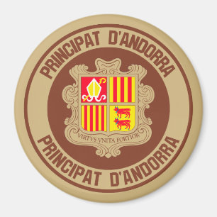 Imã Emblema redondo de Andorra