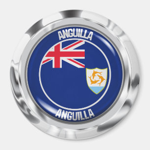 Imã Emblema redondo de Anguilla