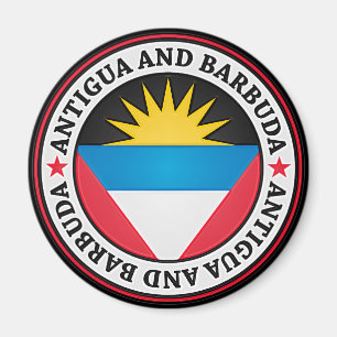 Imã Emblema redondo de Antígua e de Barbuda