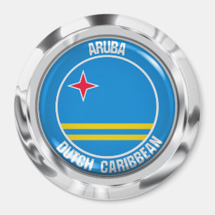 Imã Emblema redondo de Aruba
