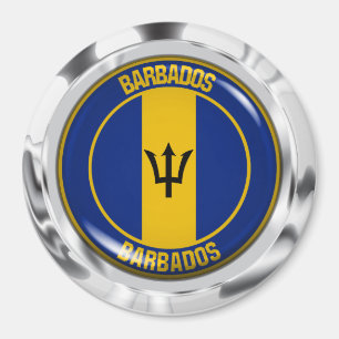 Imã Emblema redondo de Barbados