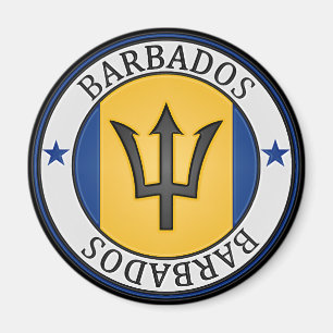 Imã Emblema redondo de Barbados