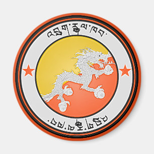 Imã Emblema redondo de Bhutan