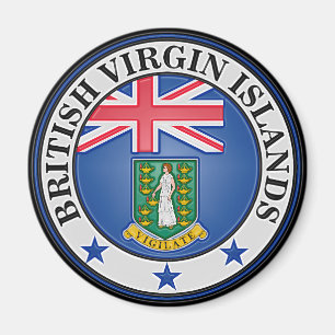 Imã Emblema redondo de British Virgin Islands