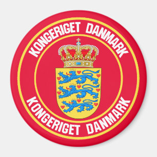 Imã Emblema redondo de Dinamarca
