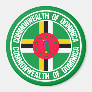 Imã Emblema redondo de Dominica