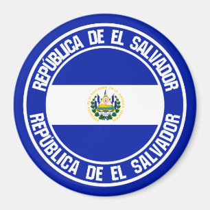 Imã Emblema redondo de El Salvador