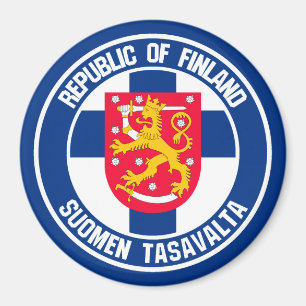 Imã Emblema redondo de Finlandia