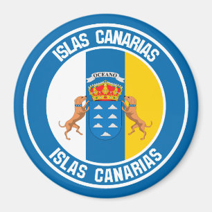 Imã Emblema redondo de Islas Canarias