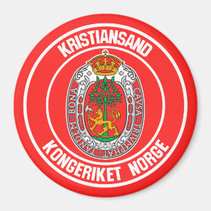 Imã Emblema redondo de Kristiansand