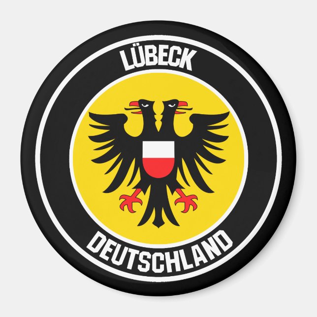 Imã Emblema Redondo de Lübeck (Frente)