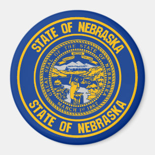 Imã Emblema Redondo de Nebraska