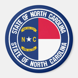 Imã Emblema redondo de North Carolina