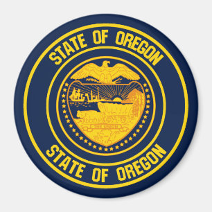 Imã Emblema Redondo de Oregon