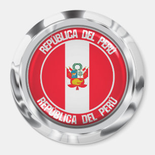 Imã Emblema redondo de Peru