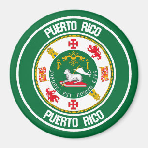Imã Emblema redondo de Puerto Rico